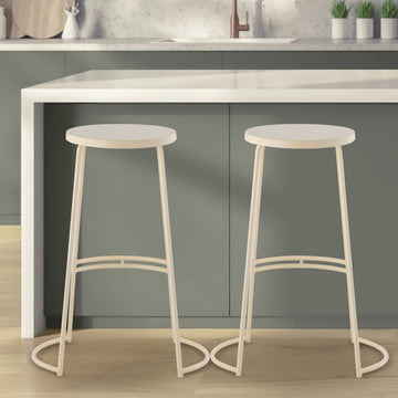 Hula 28.75" Modern Designer Iron Curved Backless Bar Stool